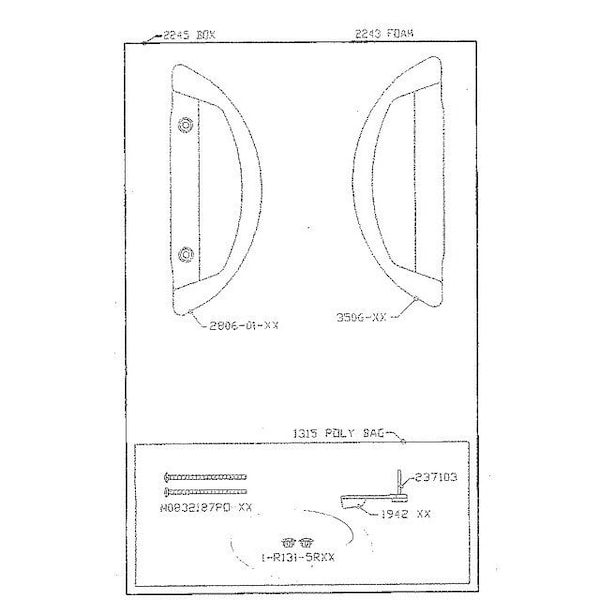 Strybuc Patio Door Handle No Key 13-606SW - main